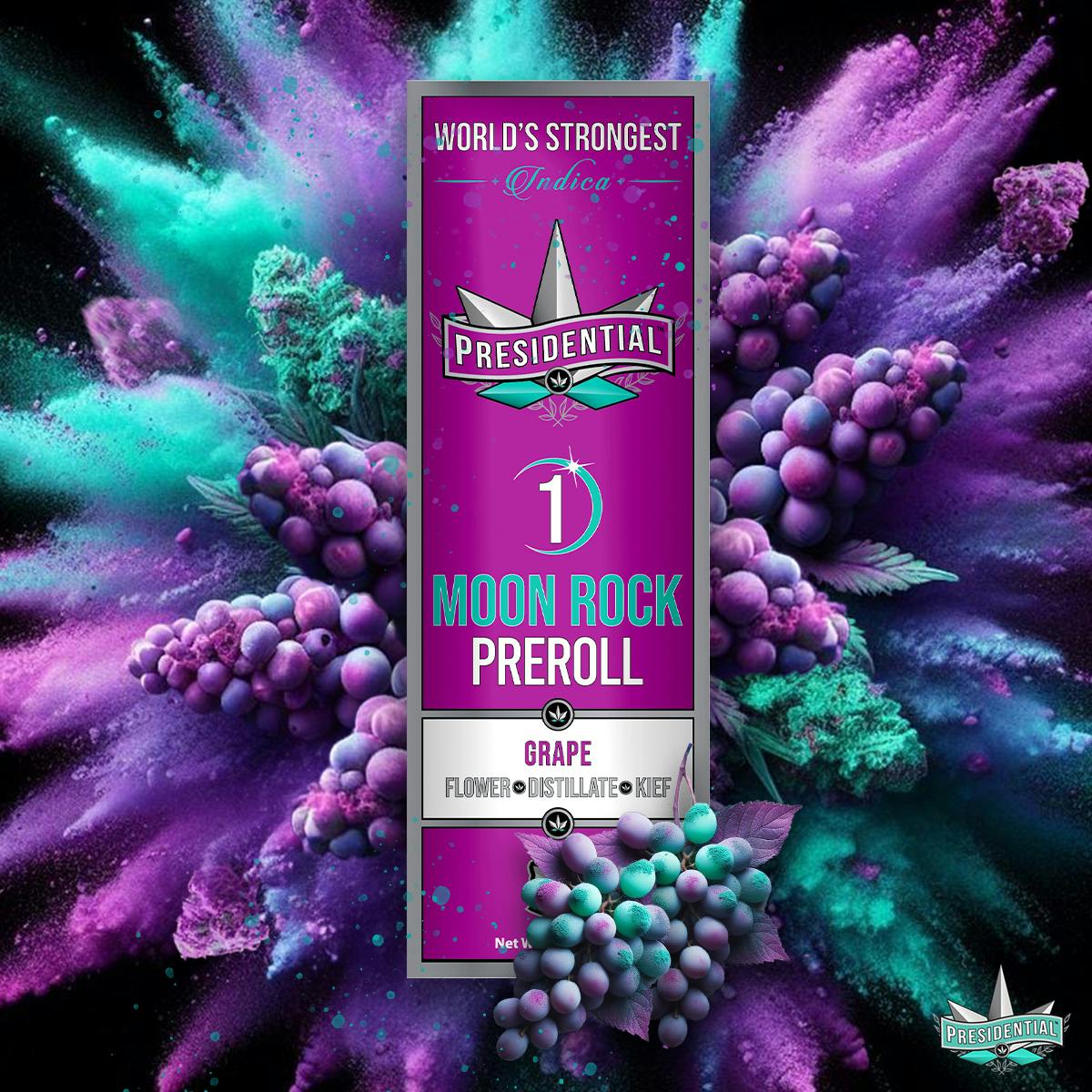 Presidential - Grape | Moon Rock Infused Joint | 1g - 1
