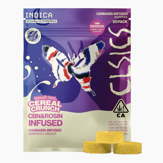 CLSICS Rosin & Rosin Infused Pre Rolls - Midnight Cereal Killer Live Rosin Infused Gummies - 20ct - 1