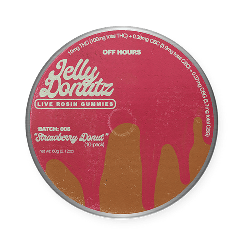 Off Hours - Jelly Donutz Live Rosin Gummies | 100mg | 10ct | 10mg/ea - 1