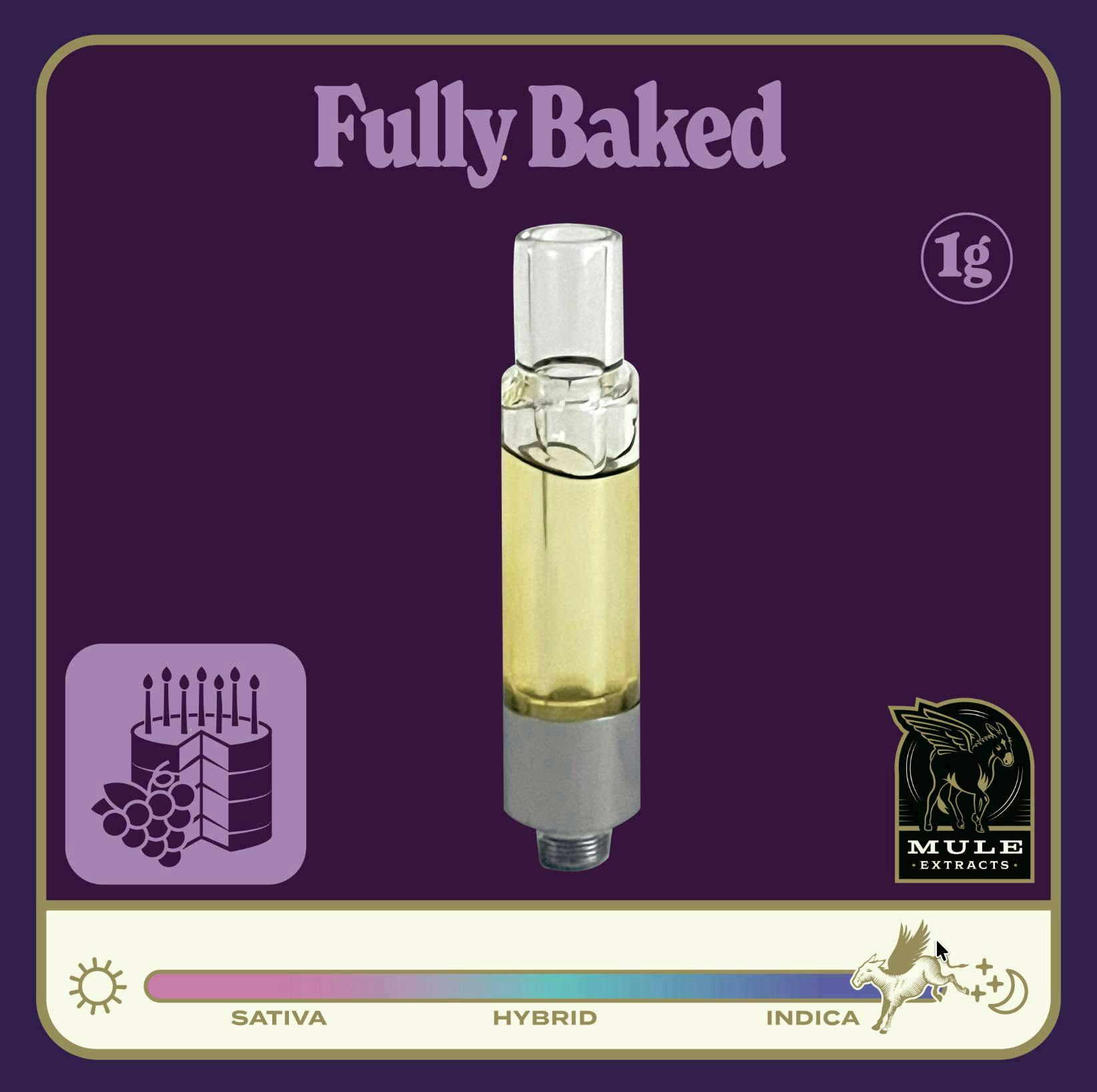 Mule Extracts - Fully Baked | Live Resin Glass Cartridge | 1g - 1