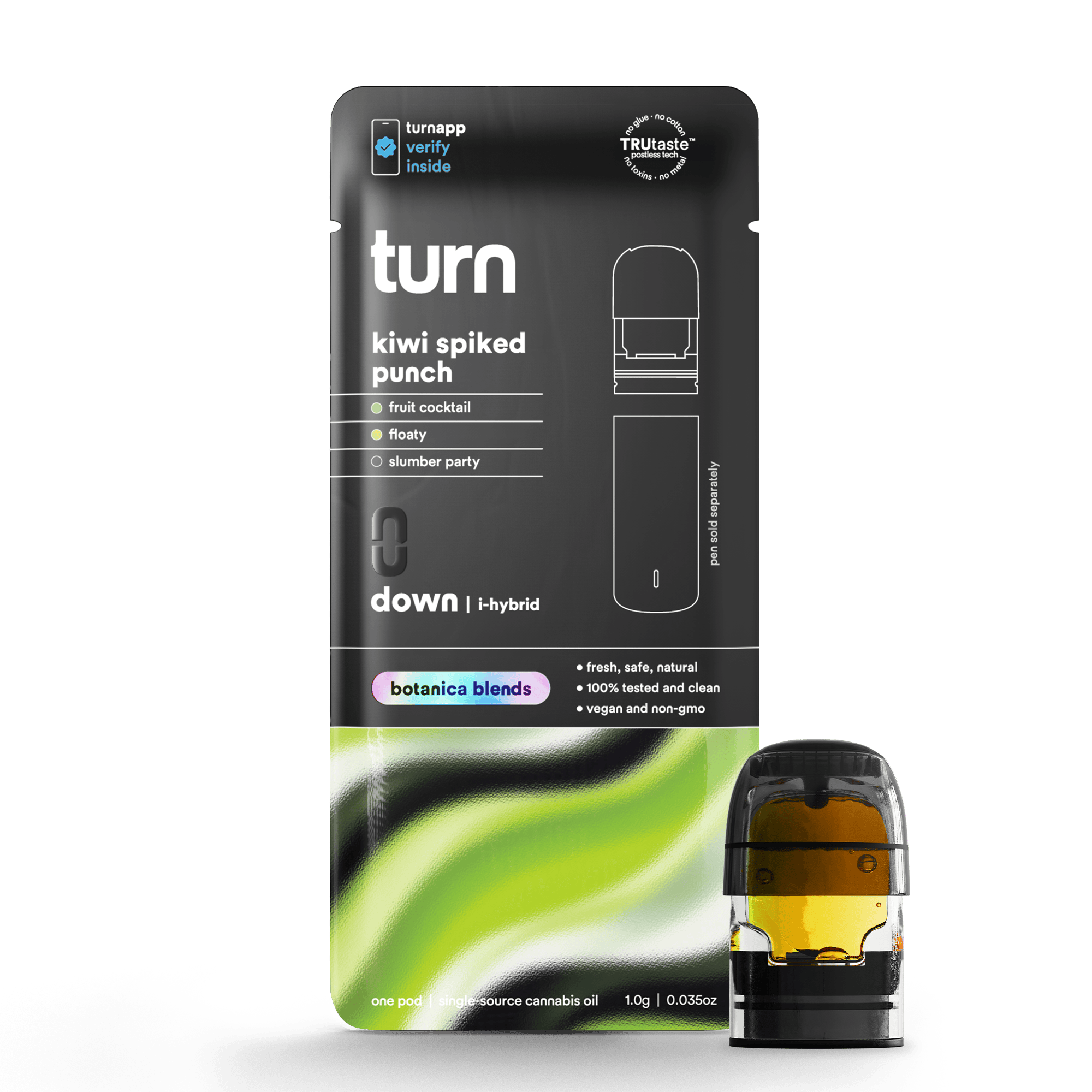 turn - Kiwi Spiked Punch | Botanica Blends | Indica-Hybrid | Pod | 1g - 1