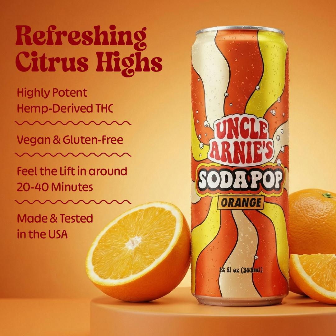 Uncle Arnies - Orange Soda Pop | Carbonated | 100mg | 12oz - 1