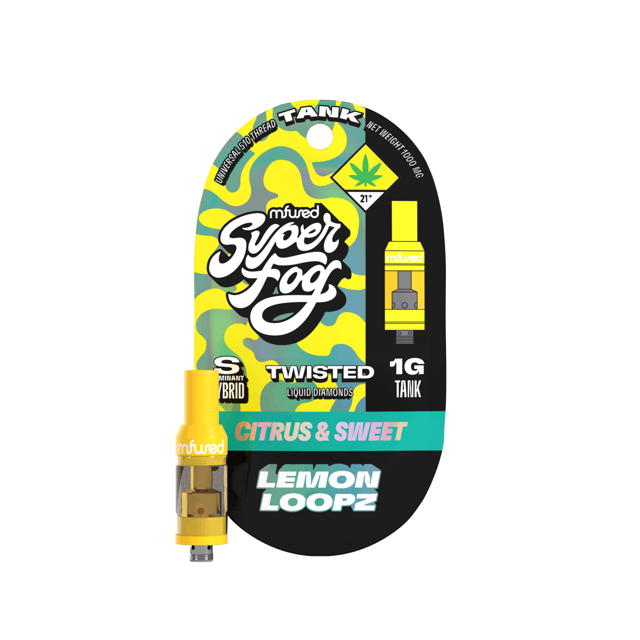 Super Fog by MFused - Lemon Loopz | TWISTED Liquid Diamonds Tank Cartridge | 1g - 1