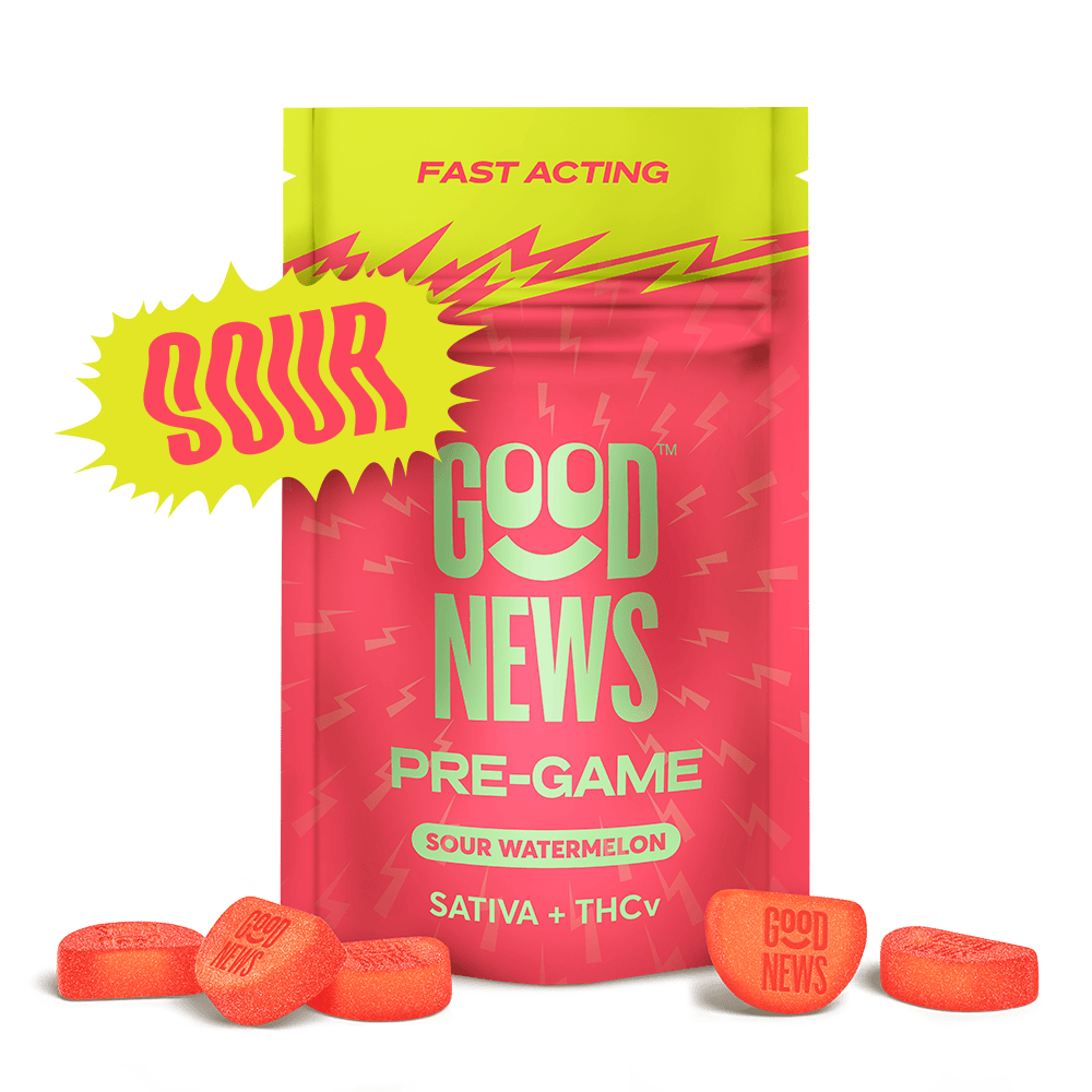 Good News - Pre-Game | Sour Watermelon Gummies | 100mg | 20ct | 5mg/ea - 1
