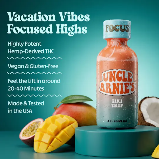 Uncle Arnies - Tiki Trip 100mg 4:1 Ratio | Non-Carbonated | 100mg | 2oz - 1