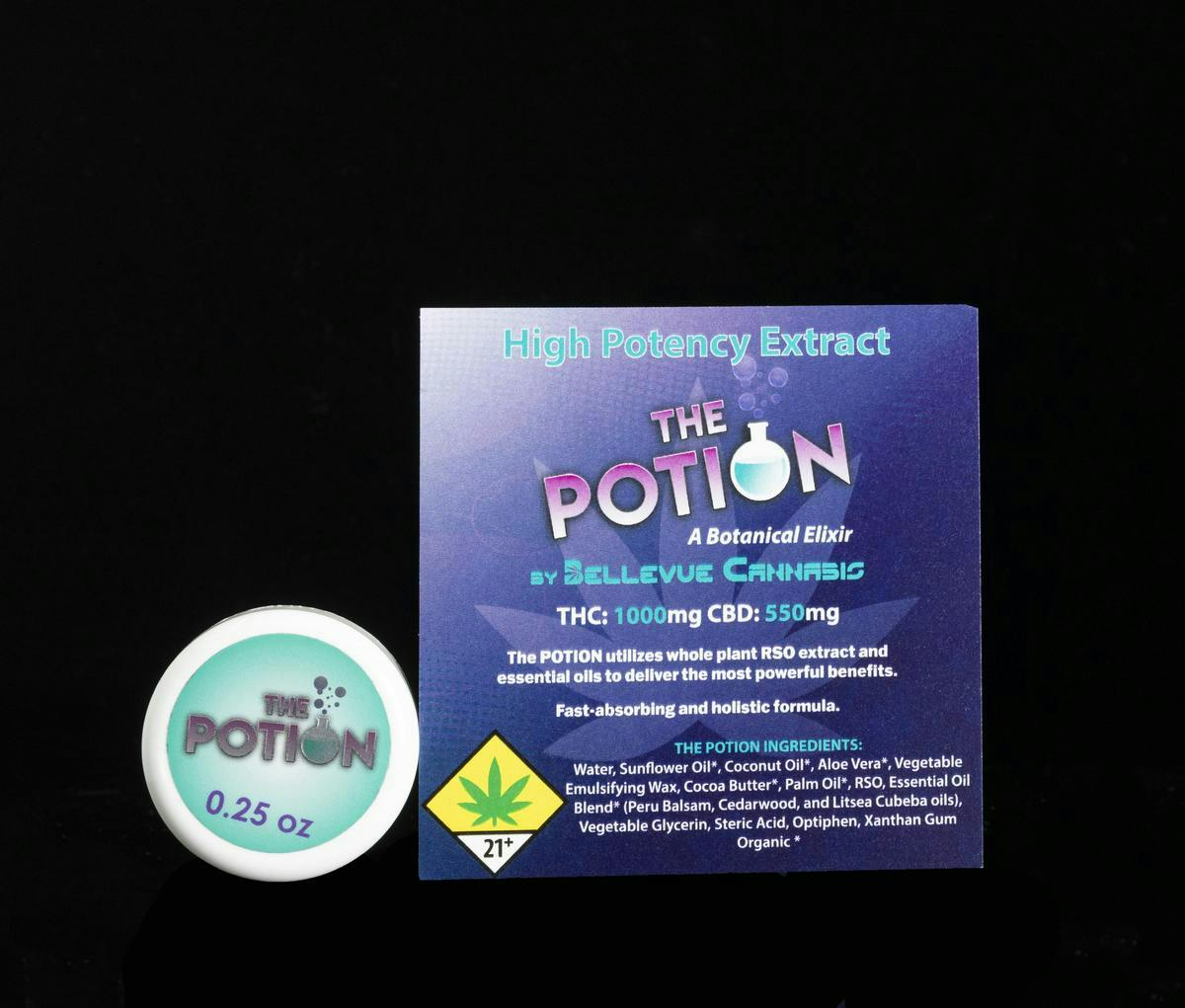 Tilted by Bellevue Cannabis Co - The Potion | 2:1 THC:CBD 1000mg:550mg Cream | 7g - 1