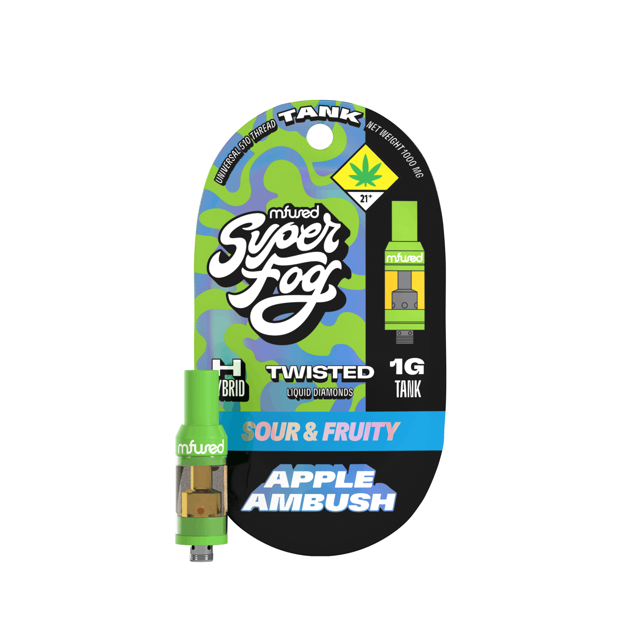 Super Fog by MFused - Apple Ambush | TWISTED Liquid Diamonds Tank Cartridge | 1g - 1