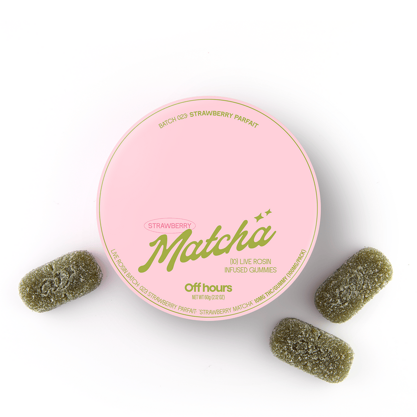 Off Hours - Strawberry Matcha Live Rosin Gummies | 100mg | 10ct | 10mg/ea - 1