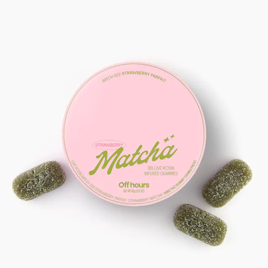 Off Hours - Strawberry Matcha Live Rosin Gummies | 100mg | 10ct | 10mg/ea - 1