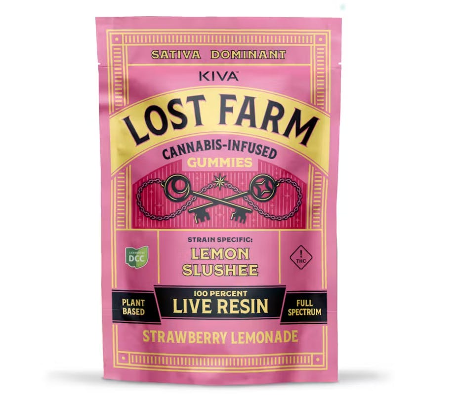 Lost Farm - Lemon Slushee' Live Resin Gummies | 100mg | 10ct | 10mg/ea - 1
