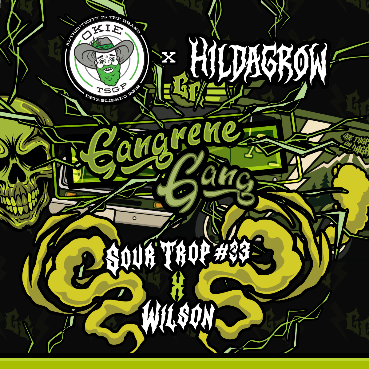 Okie TSGP - Gangrene Gang (Hildagrow) - 1g - Live Hash Rosin Batter - 1