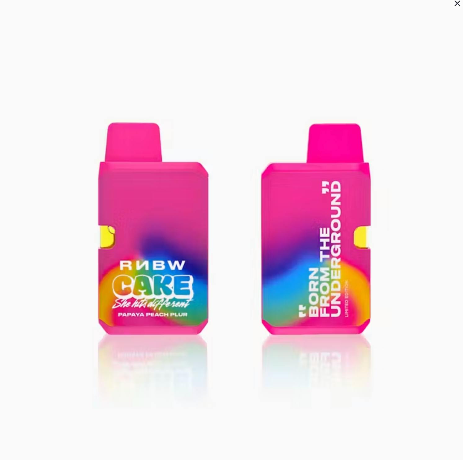 CAKE she hits different - CAKE x RNBW | Papaya Peach Plur | Designer Distillate Disposable | 1g - 1