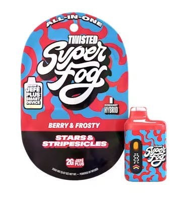 Super Fog by MFused - Stars and Stripesicles | TWISTED Liquid Diamonds Jefé Plus Disposable | 2g - 1
