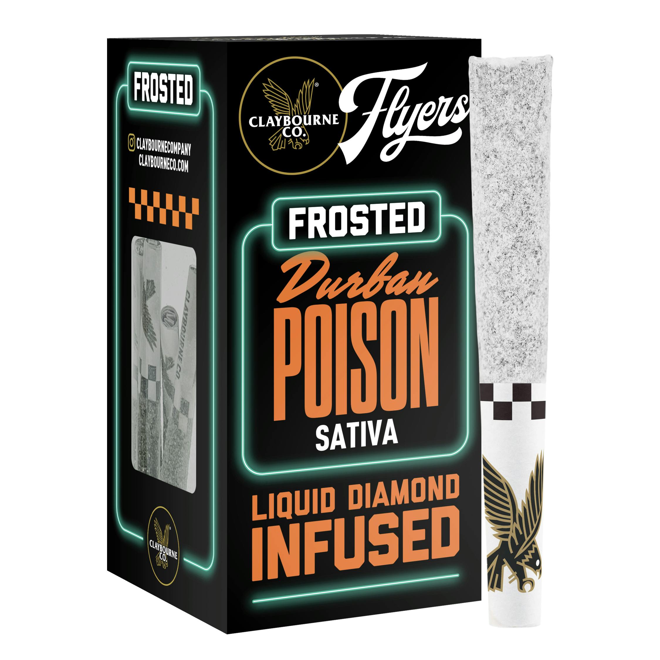 Claybourne Co. - Durban Poison (2.5g) - Diamond Frosted Flyers Pre-Rolls - 1