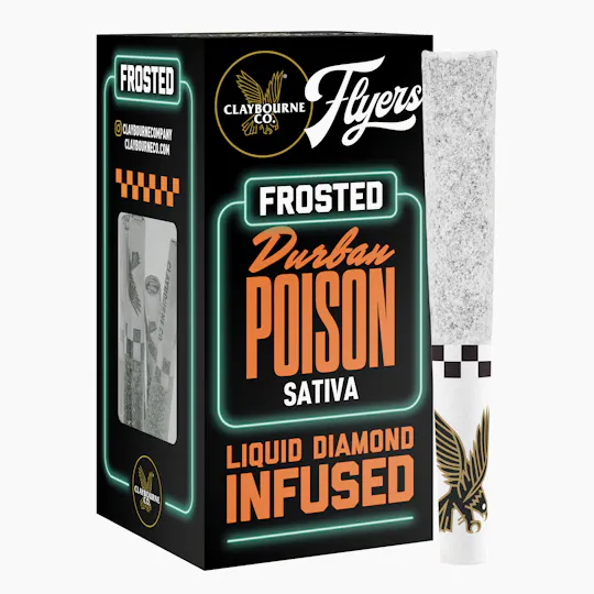 Claybourne Co. - Durban Poison (2.5g) - Diamond Frosted Flyers Pre-Rolls - 1