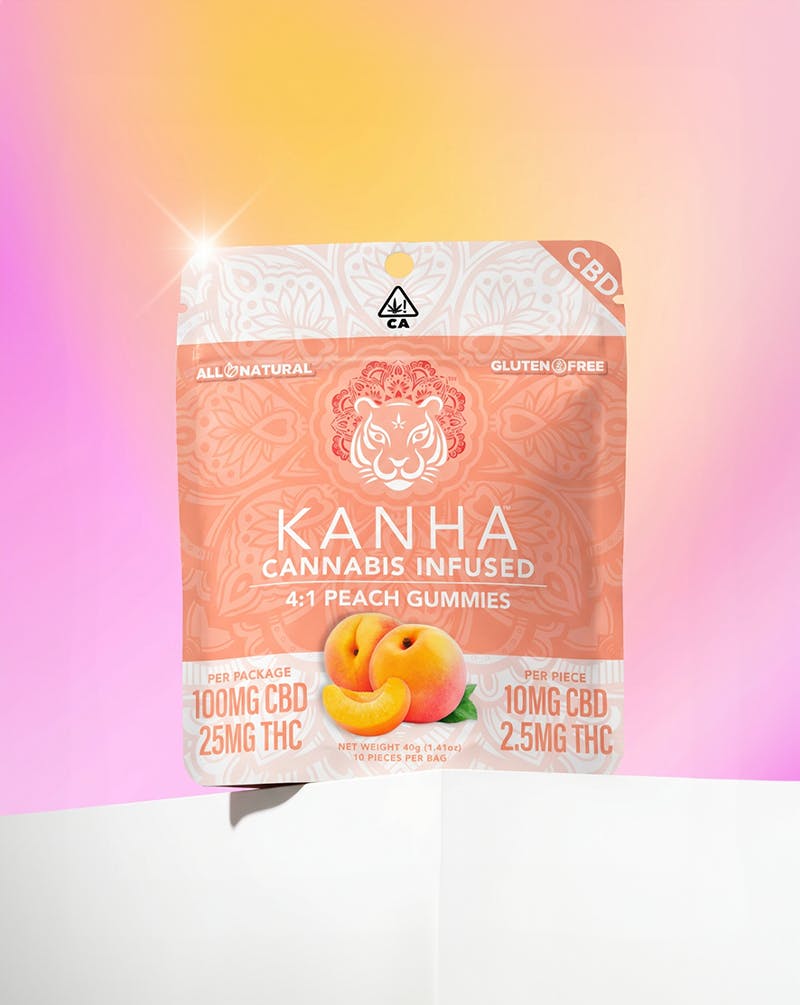KANHA - 4:1 Peach | CBD:THC | 100mg CBD/25mg THC | 10-pack - 1