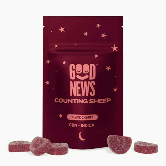 Good News - Counting Sheep | Black Cherry Gummies + CBN | 200mg | 20ct | 10mg/ea - 1