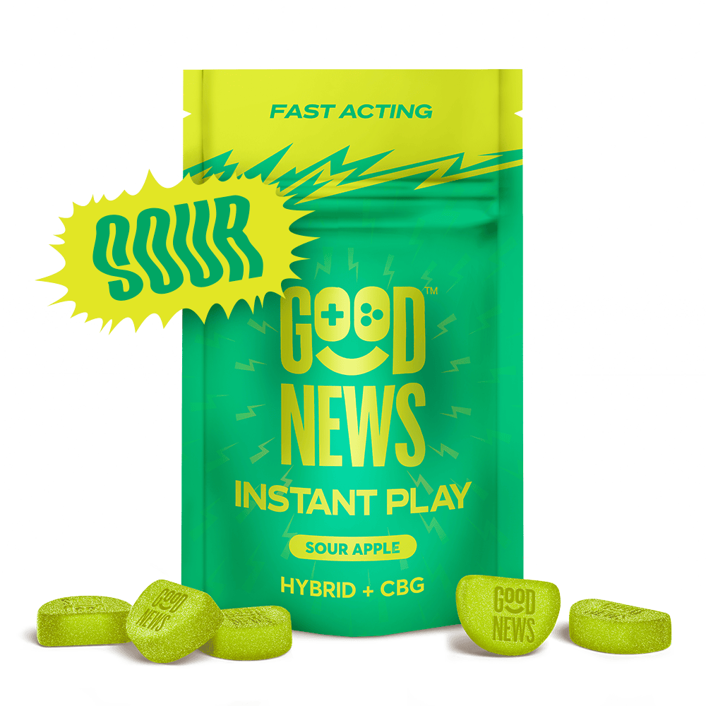 Good News - Instant Play | Sour Apple Gummies | 100mg | 20ct | 5mg/ea - 1