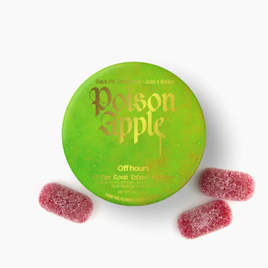 Off Hours - Pandalorian "Poison Apple" Live Rosin Gummies | 100mg | 10ct | 10mg/ea - 1