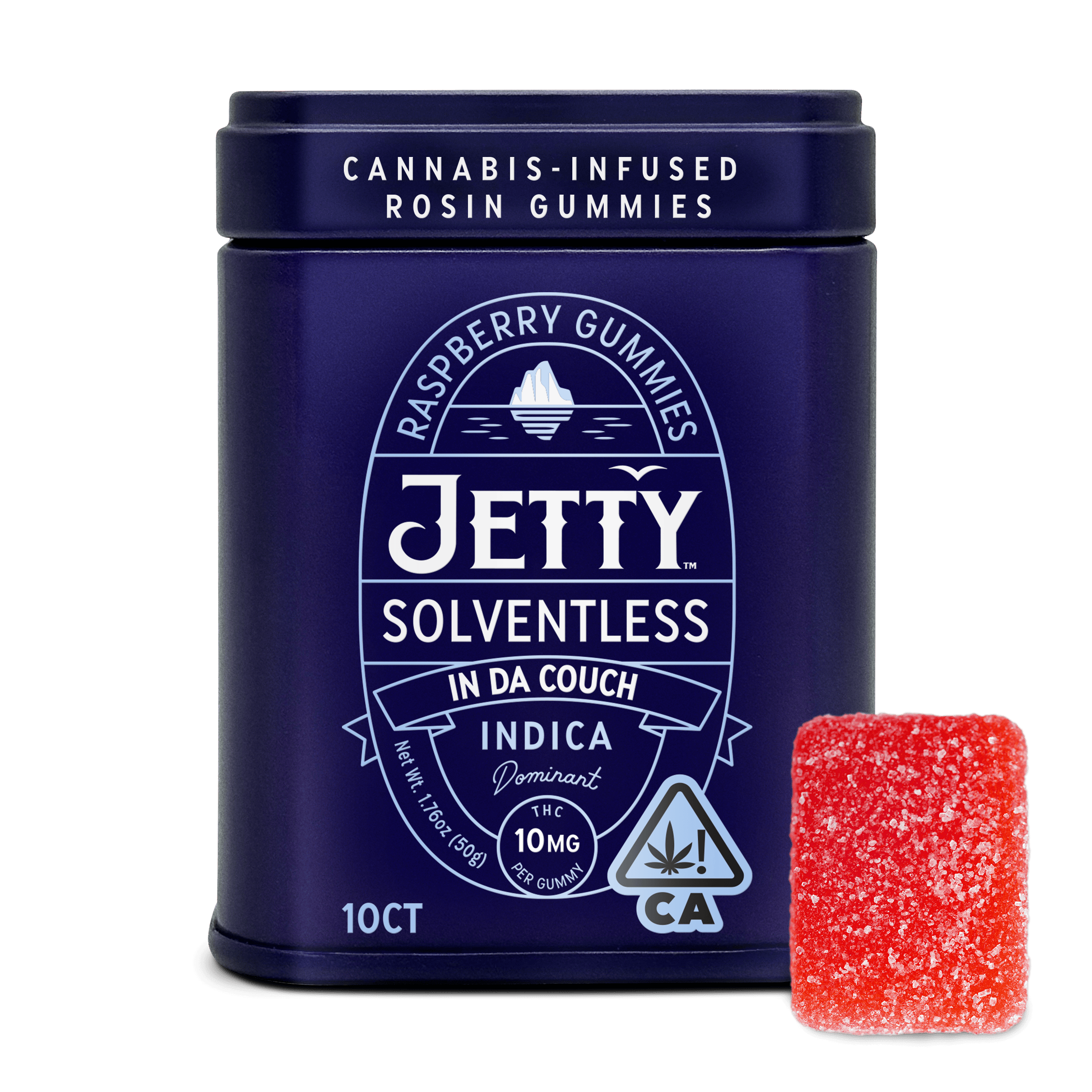 Jetty Extracts - In Da Couch | Raspberry Gummies | 100mg | 10ct | 10mg/ea - 1