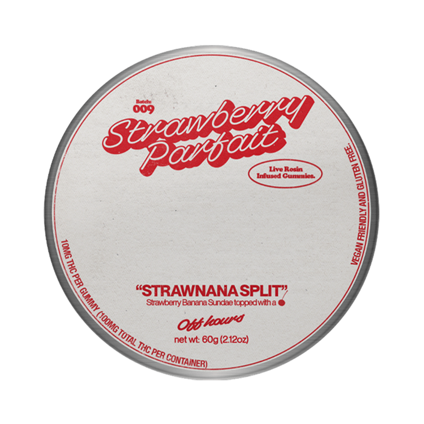 Off Hours - Strawberry Parfait Live Rosin Gummies | 100mg | 10ct | 10mg/ea - 1