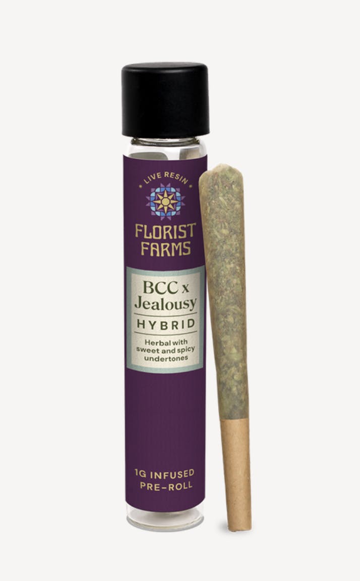 Florist Farms - Florist Farms | BCC x Jealousy | Live Resin Infused Joints | 1g - 1