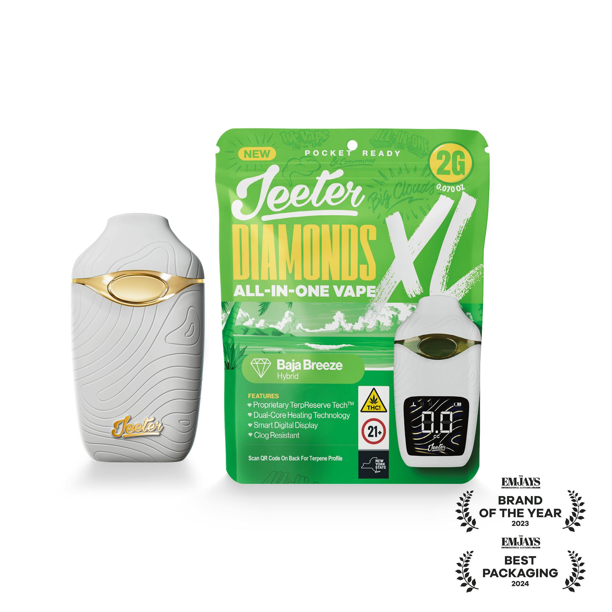 Jeeter - Jeeter | Baja Breeze | Diamonds XL 2G All-In-One Vape - 1