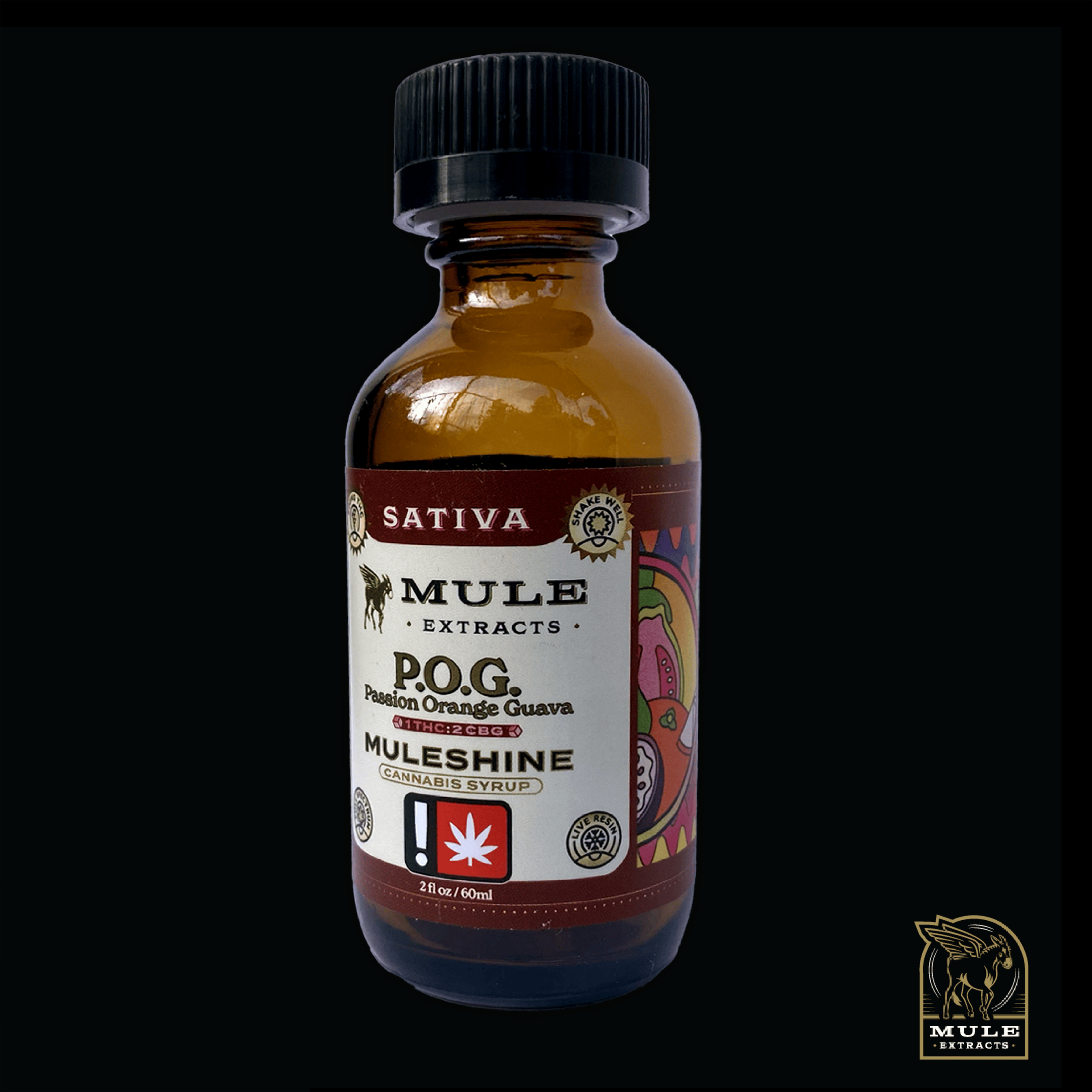 Mule Extracts - POG Muleshine | Infused Syrup | 500mg THC:1000mg CBG | 60ml - 1