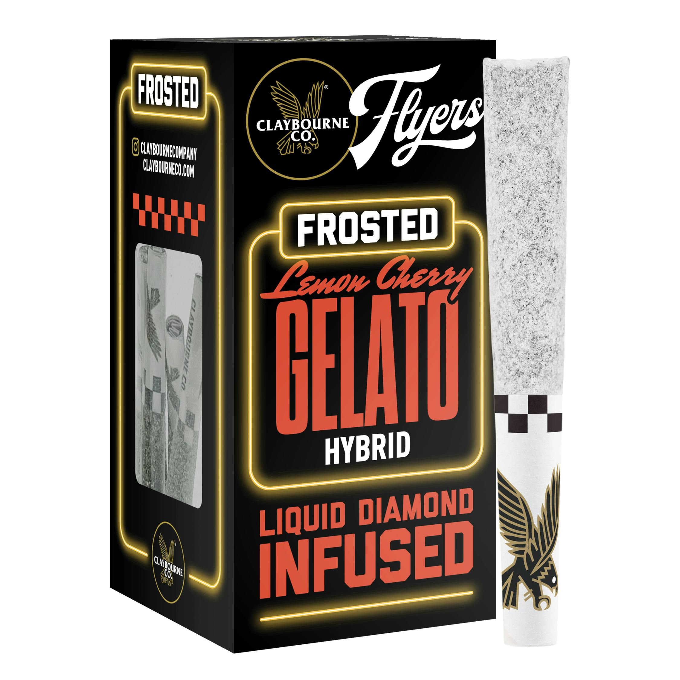 Claybourne Co. - Lemon Cherry Gelato (2.5g) - Diamond Frosted Flyers Pre-Rolls - 1