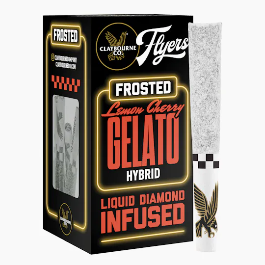 Claybourne Co. - Lemon Cherry Gelato (2.5g) - Diamond Frosted Flyers Pre-Rolls - 1