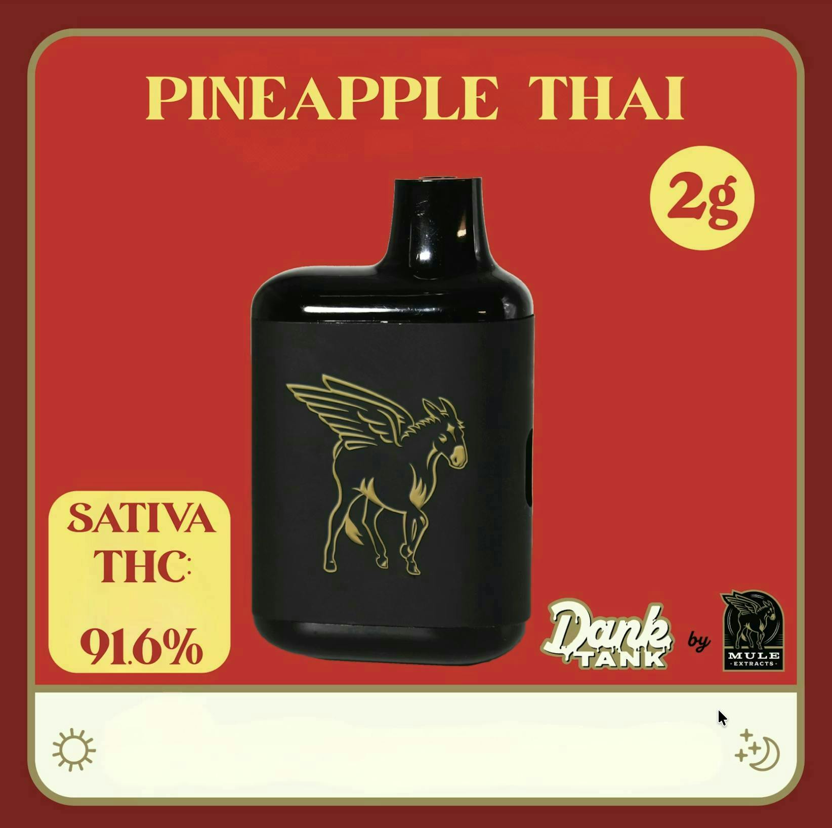 Mule Extracts - Pineapple Thai | Live Resin Dank Tank Disposable | 2g - 1