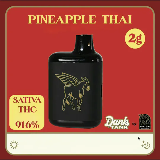 Mule Extracts - Pineapple Thai | Live Resin Dank Tank Disposable | 2g - 1