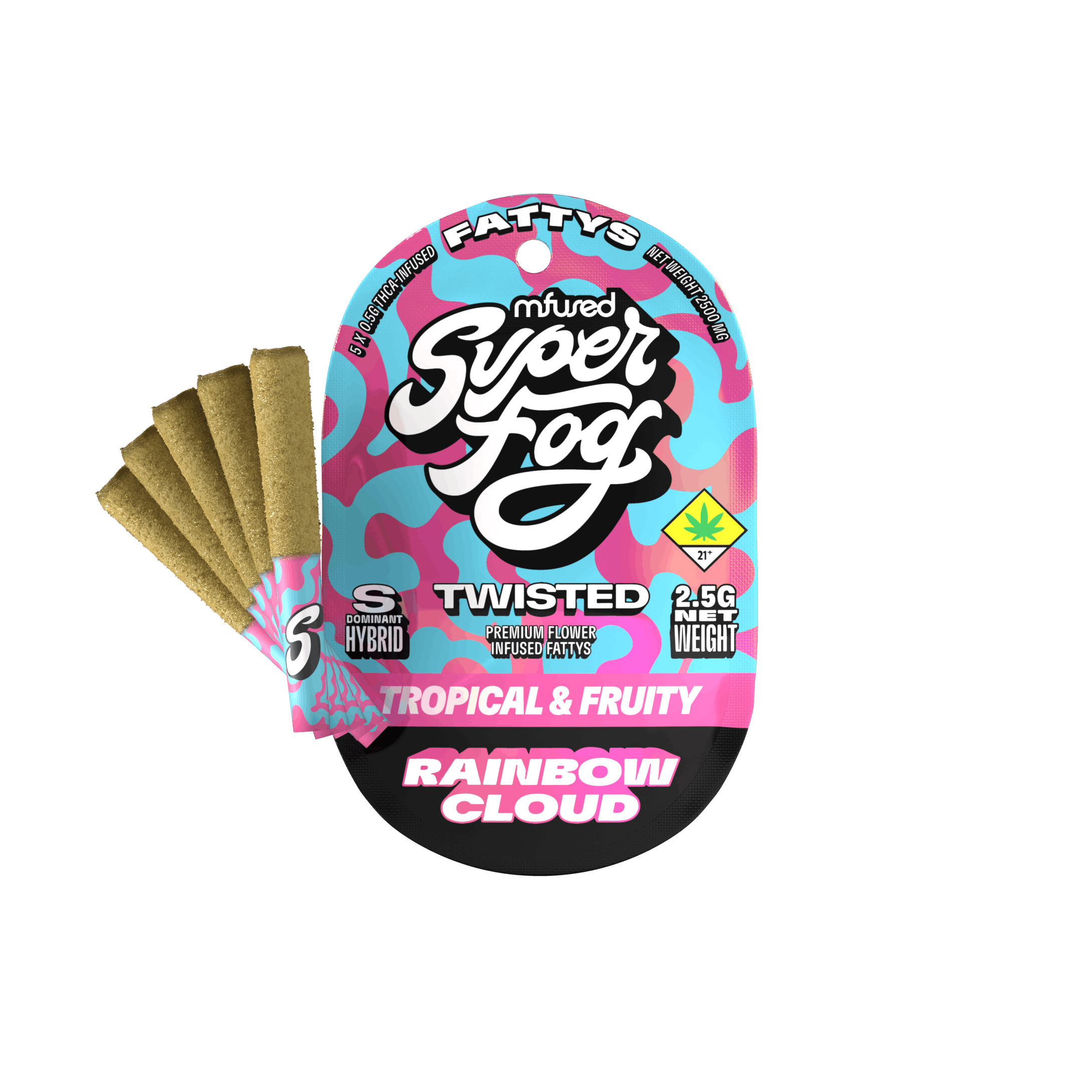 Super Fog by MFused - Rainbow Cloud | TWISTED Fatty's Infused Minis | 0.5g each | 5pk - 1