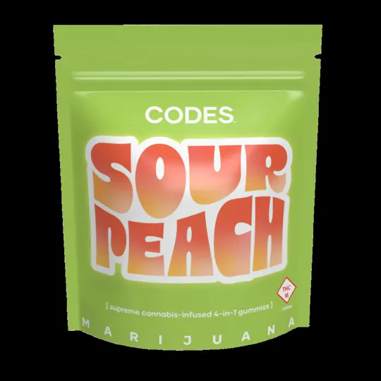 Codes - Sour Peach Gummies | 100mg | 5ct | 20mg/each - 1