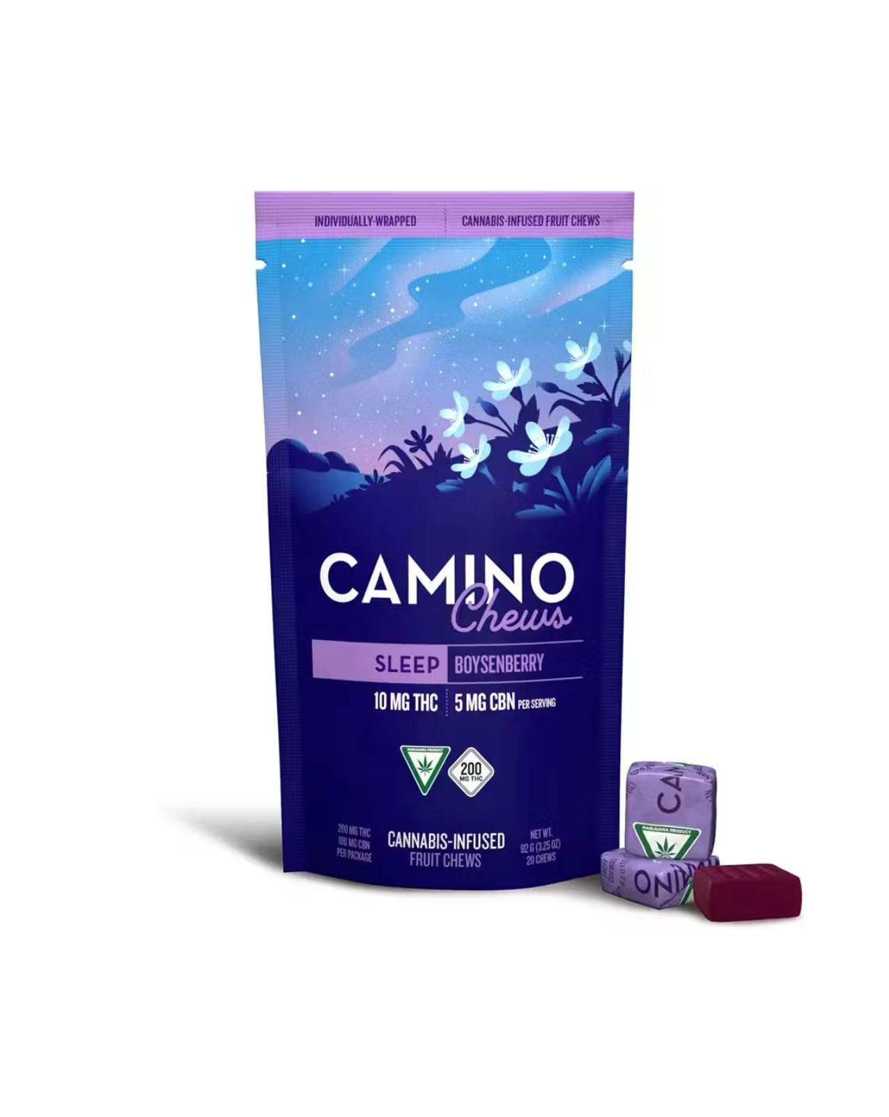 Camino - Sleep | Boysenberry THC:CBN 2:1 Gummies | 200mg | 20ct | 10mg/ea - 1
