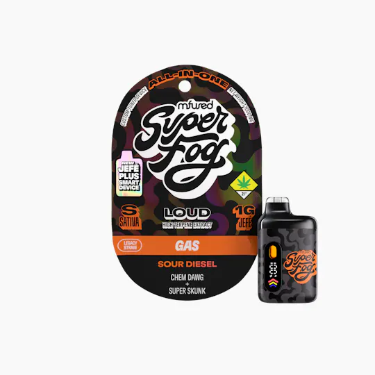 Super Fog by MFused - Sour Diesel | LOUD High Terpene Extract Jefé Plus Disposable | 1g - 1
