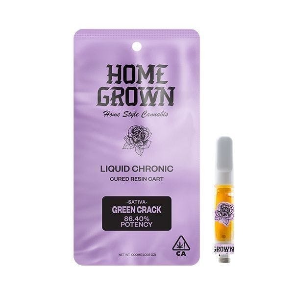 Home Grown - Green Crack - Sativa - 1g Live Resin 510 Cart - 1
