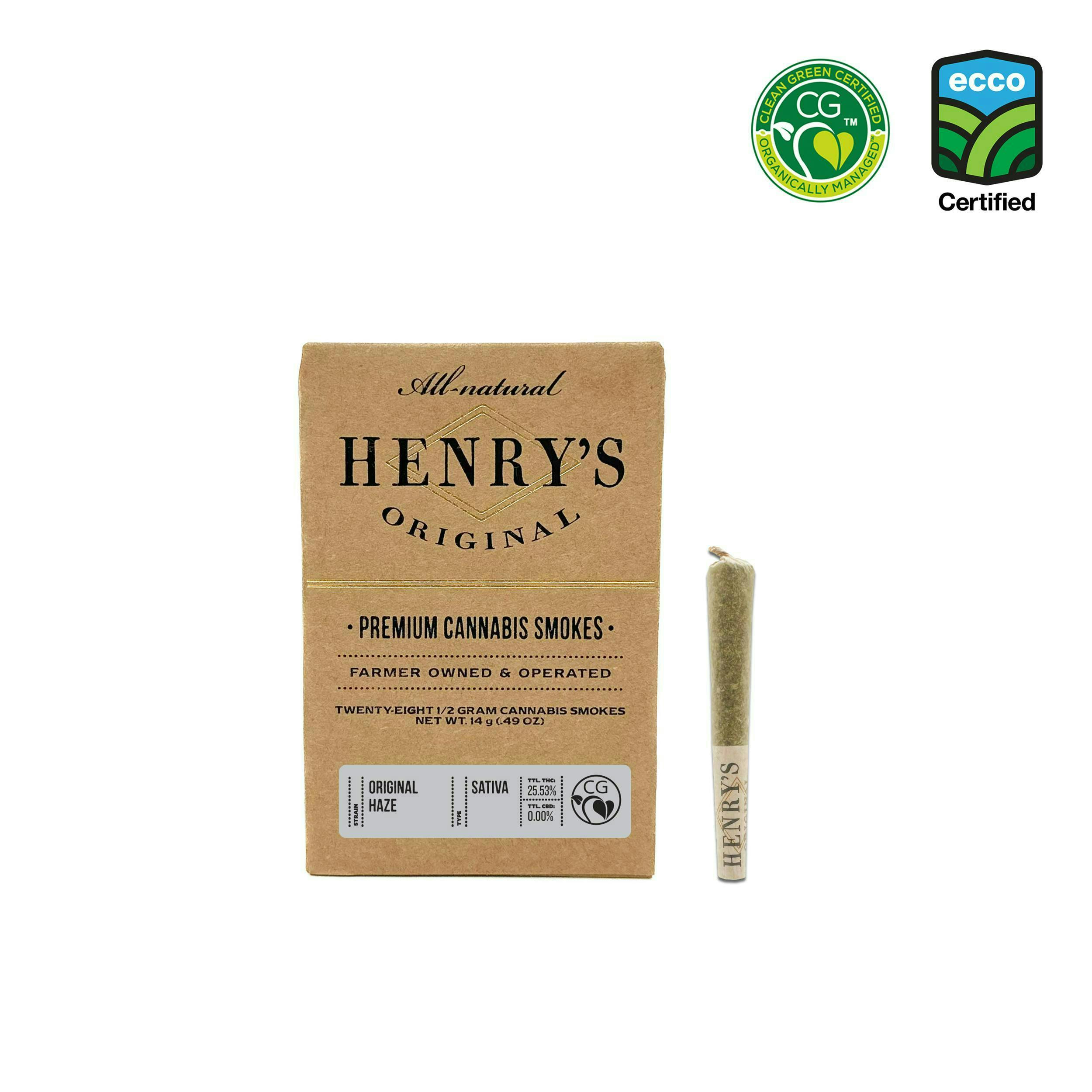 Henry's Original - Henry's Original | Original Haze | Joints | 0.5g each | 28pk - 1
