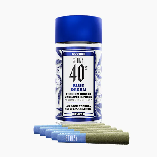 STIIIZY - - BLUE DREAM - .5G 40's Infused Preroll 5 Pack - 1