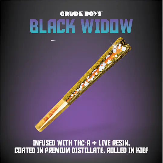 Crude Boys Concentrates - Rainbow Delight | Black Widow Infused Joint | 1.3g - 1