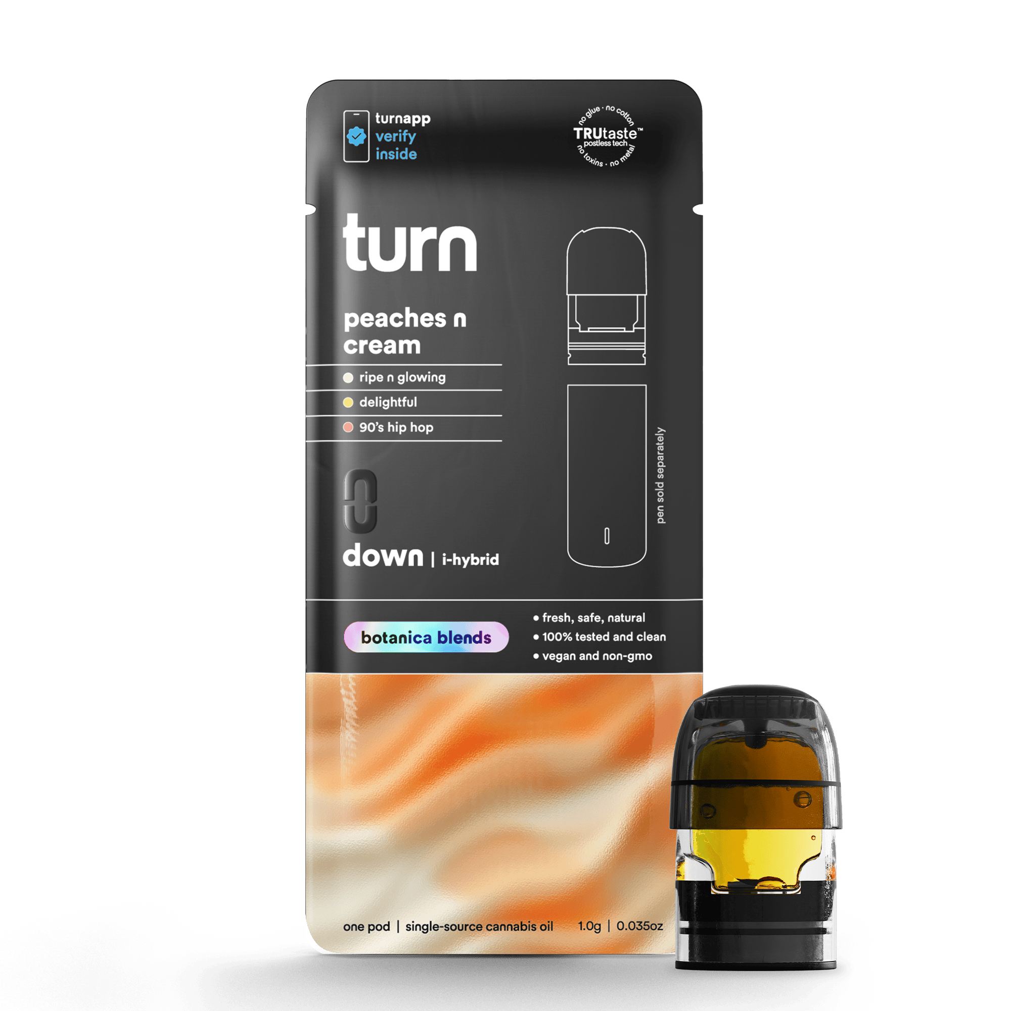 turn - Peaches N Cream | Botanica Blends | Pods | Indica-Hybrid | 1g - 1