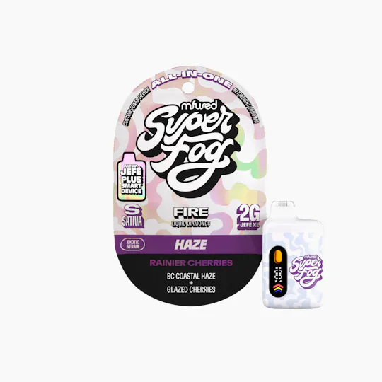 Super Fog by MFused - Rainier Cherries | FIRE Liquid Diamonds Jefé Plus Disposable | 2g - 1