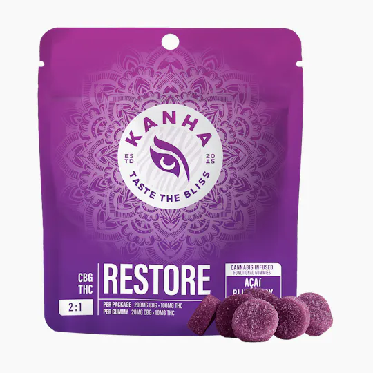KANHA - FX | Açaí Blueberry 2:1 CBG:THC Gummies | 100mg | 10ct | 10mg/ea - 1