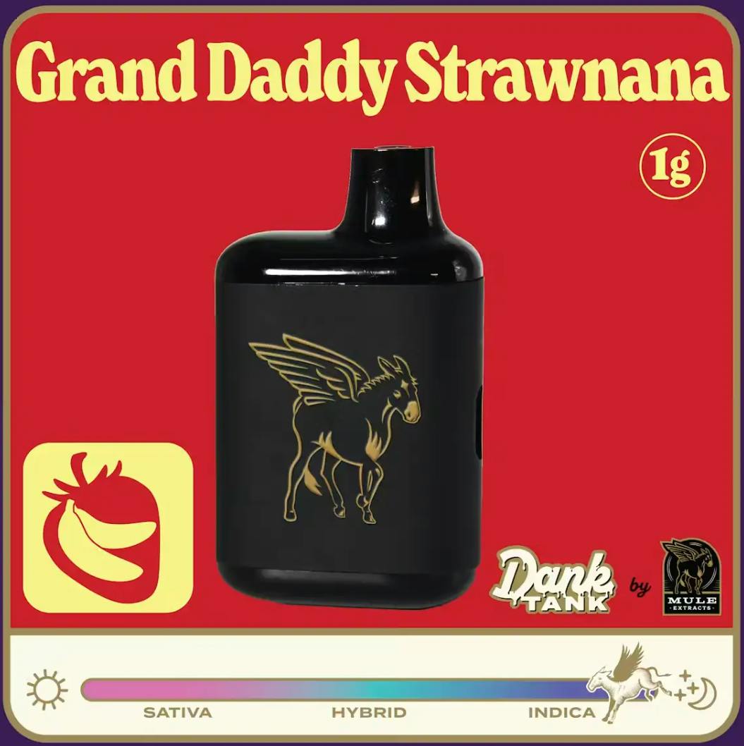 Mule Extracts - Granddaddy Strawnana | Dank Tank Live Resin Disposable | 1g - 1