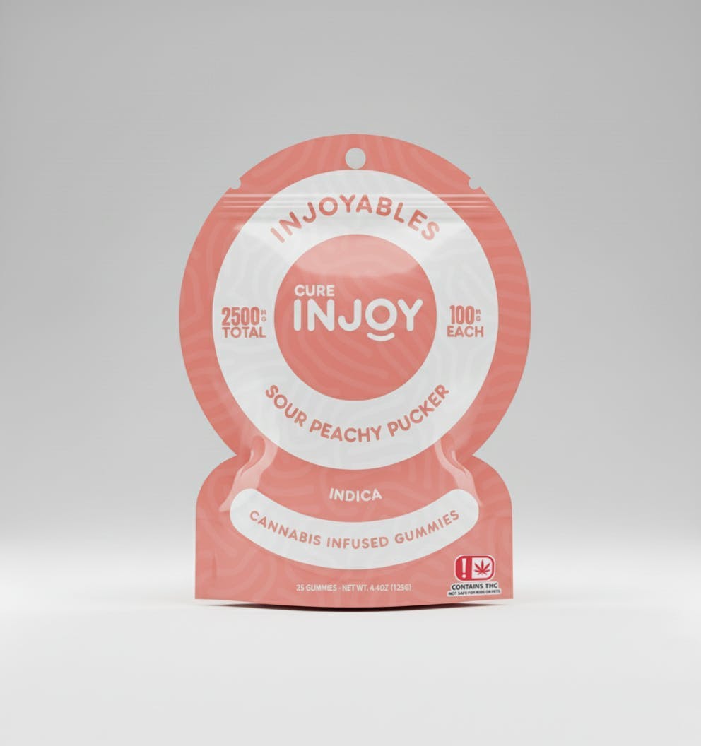 Cure Injoy - Injoyables | Sour Peachy Pucker | 2500mg | 25ct | 100mg/ea - 1