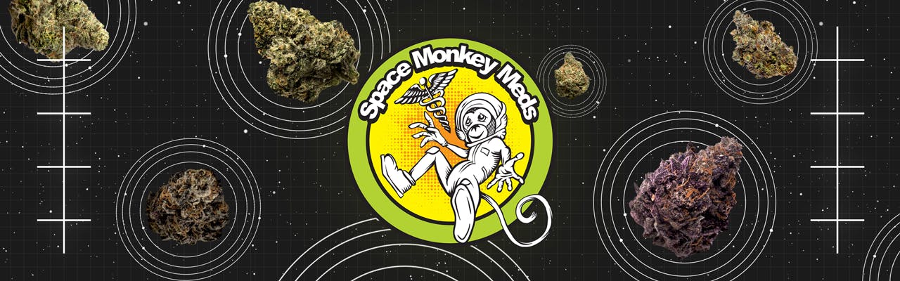 Space Monkey Meds brand banner