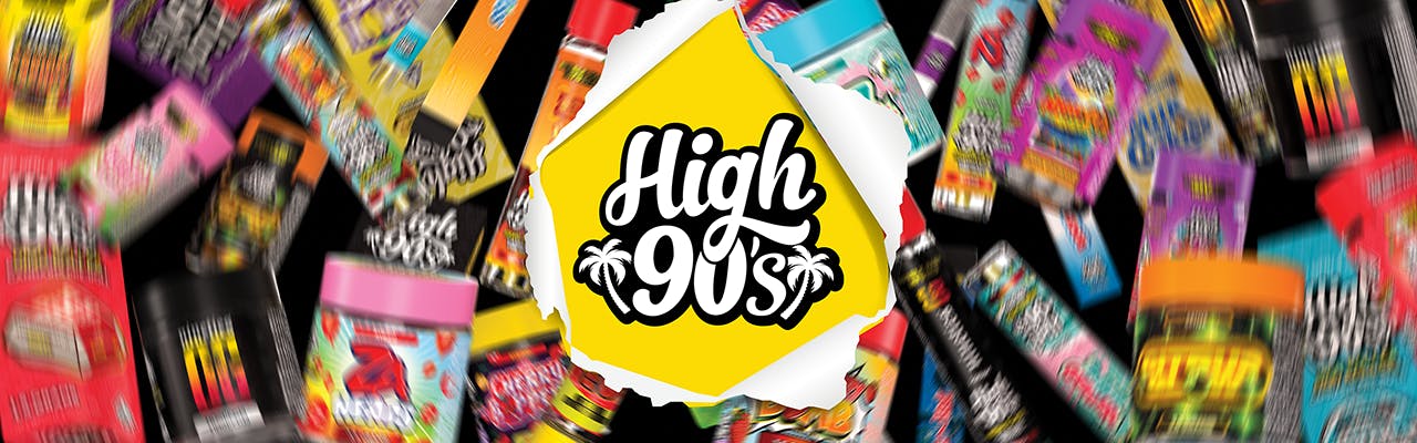 HIGH 90s brand banner