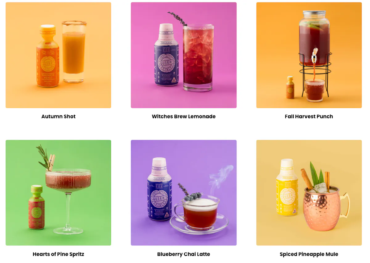 Squier's Specialty Edibles brand banner
