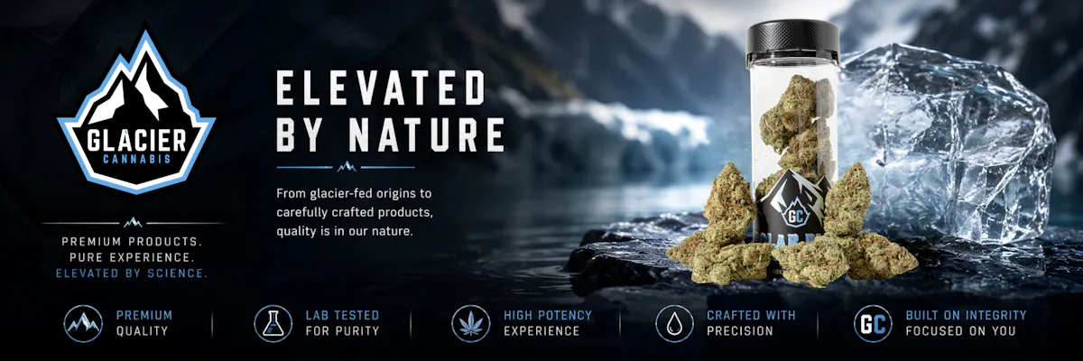 Glacier Cannabis brand banner