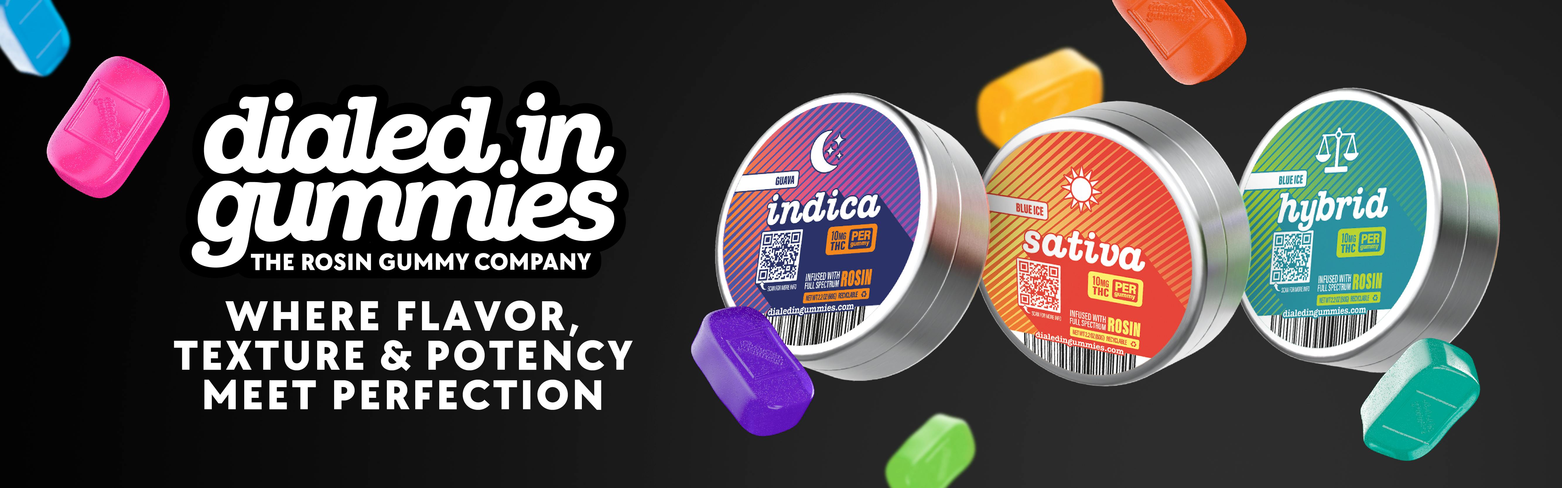 Dialed In Gummies brand banner